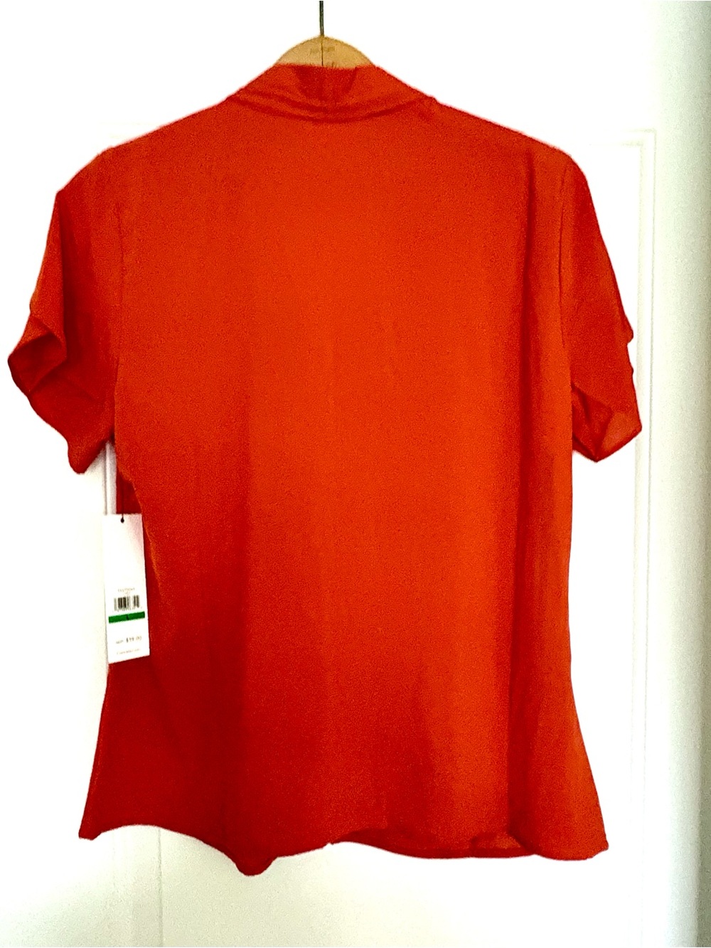 Calvin Klein V-Neck Tulip Sleeve Blouse - Picture 2 of 5